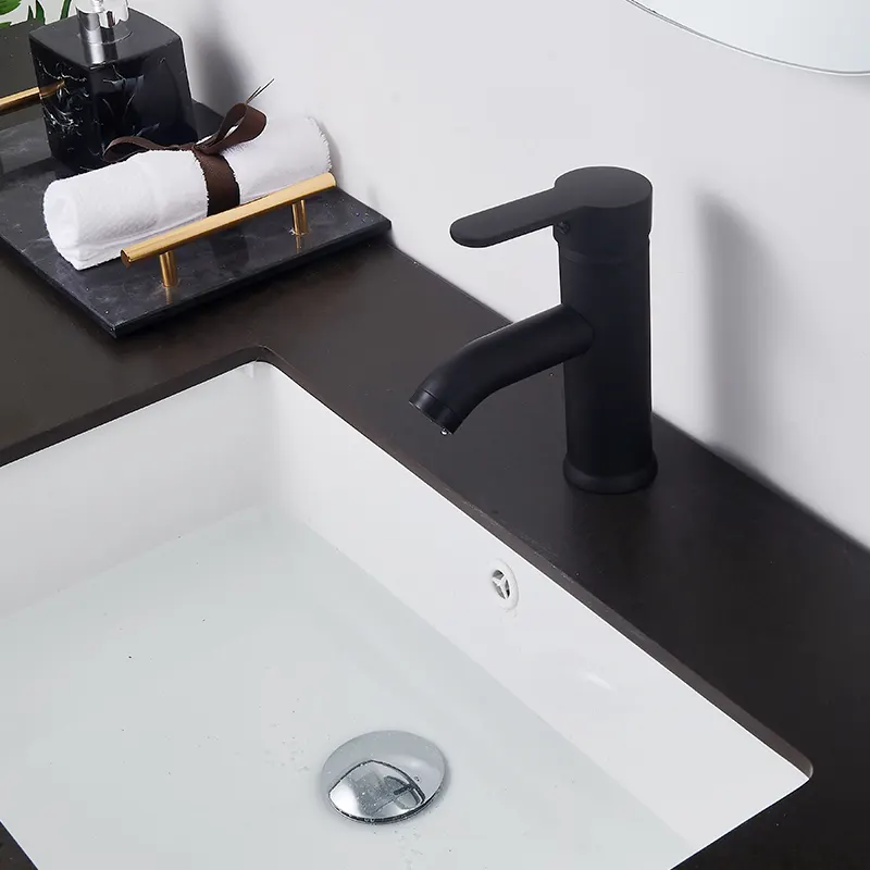 Simple Type Black Bathroom Faucet