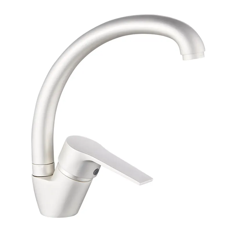 Matte White Commercial Kitchen Faucet